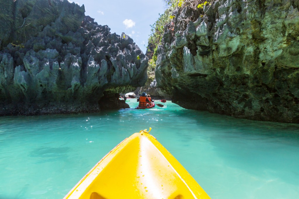 kayaking in lake