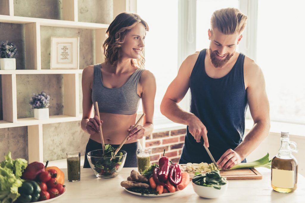 couple preparing food