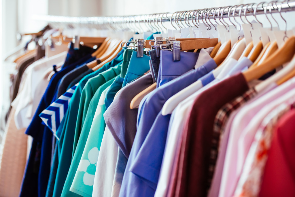 clothes on a clothing rack