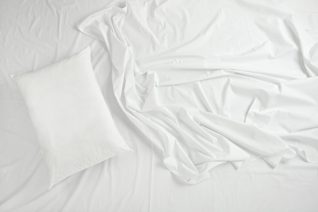 close up of bedding sheets and pillow