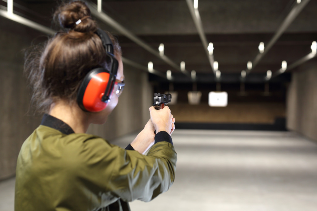 girl at a shooting range