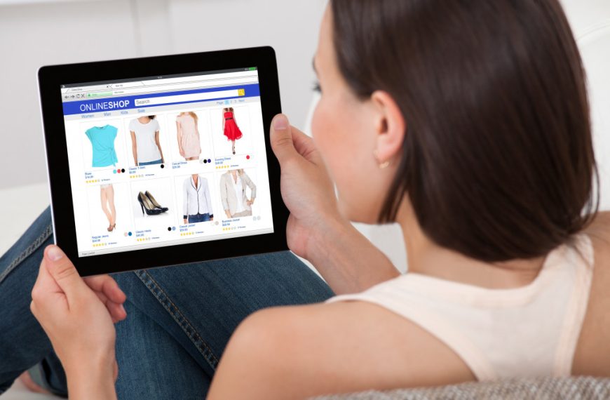 woman shopping for clothes online