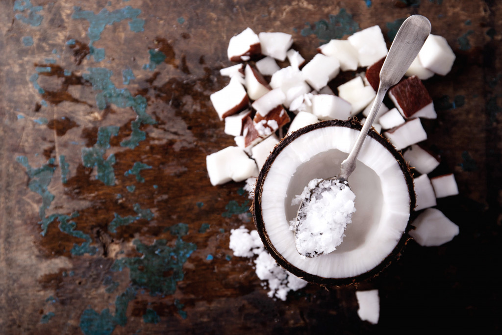 coconut oil served with coconuts