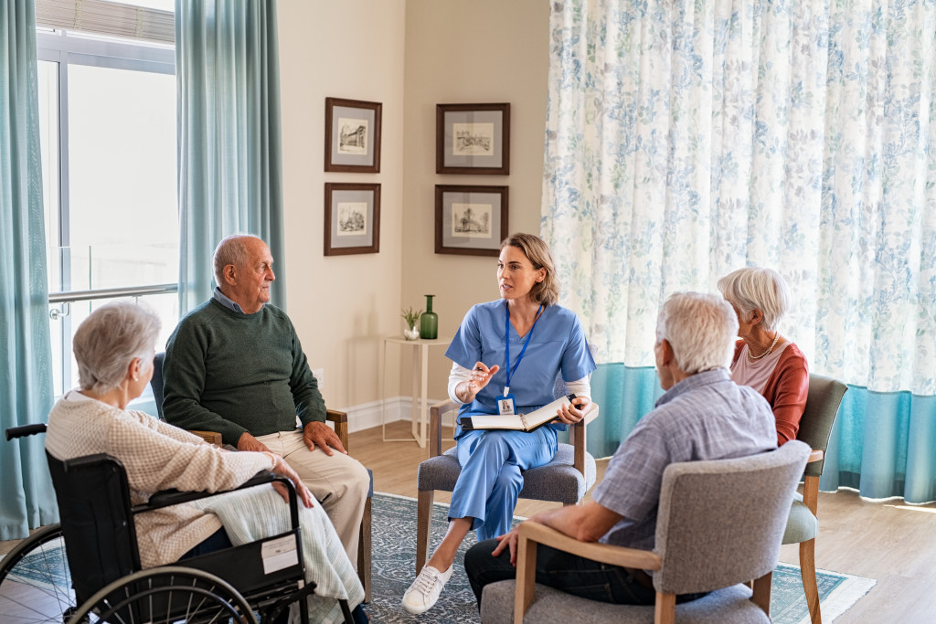 A caregiver in a nursing home