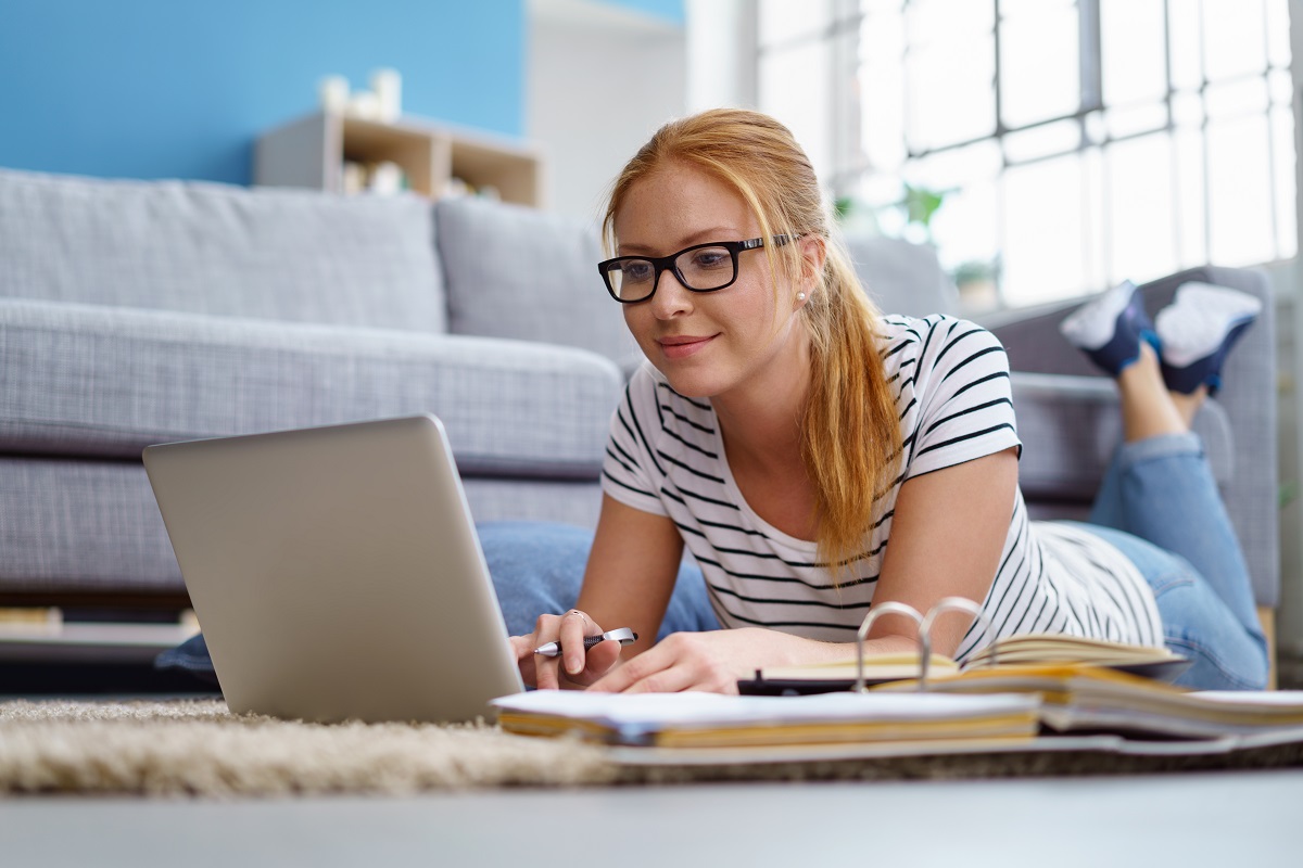 woman working with her laptop