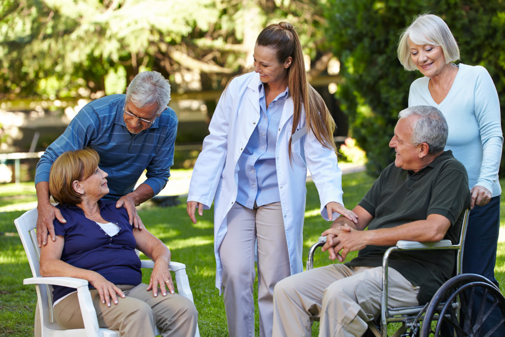 nursing home with geriatric nurse