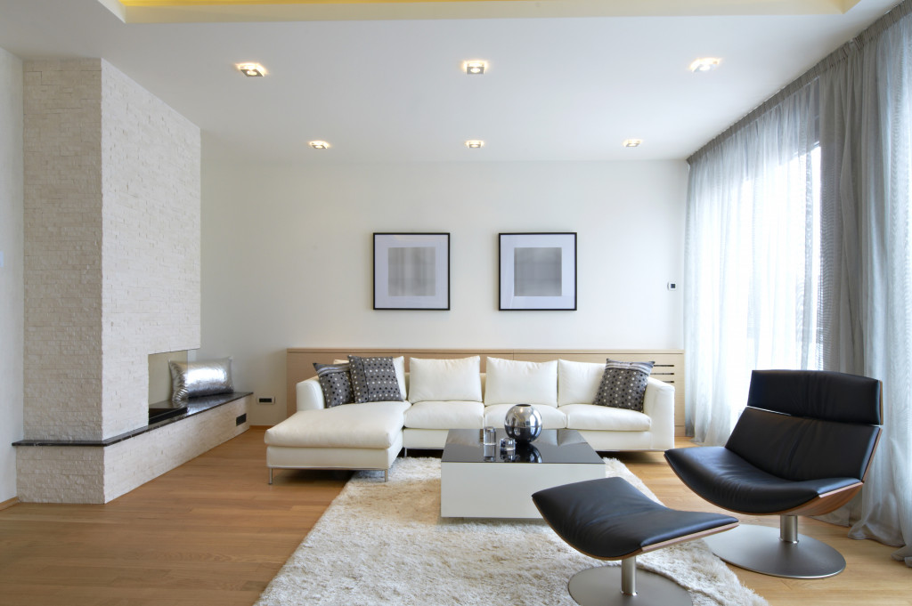 Modern living room inside a clean house.