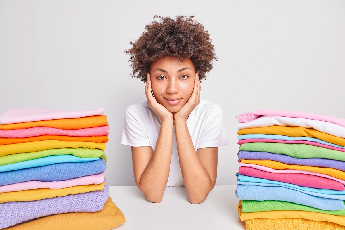 Woman with plenty of clothing options