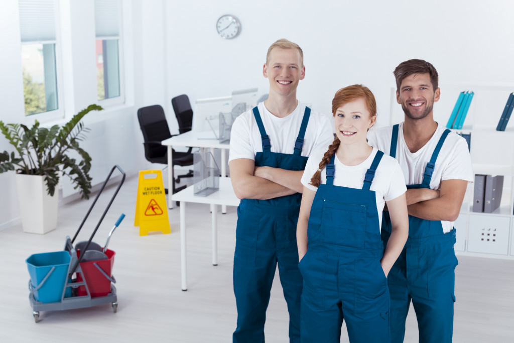 a team of professional cleaning services