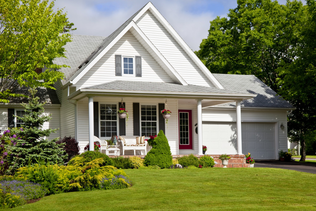 modern home in suburbs